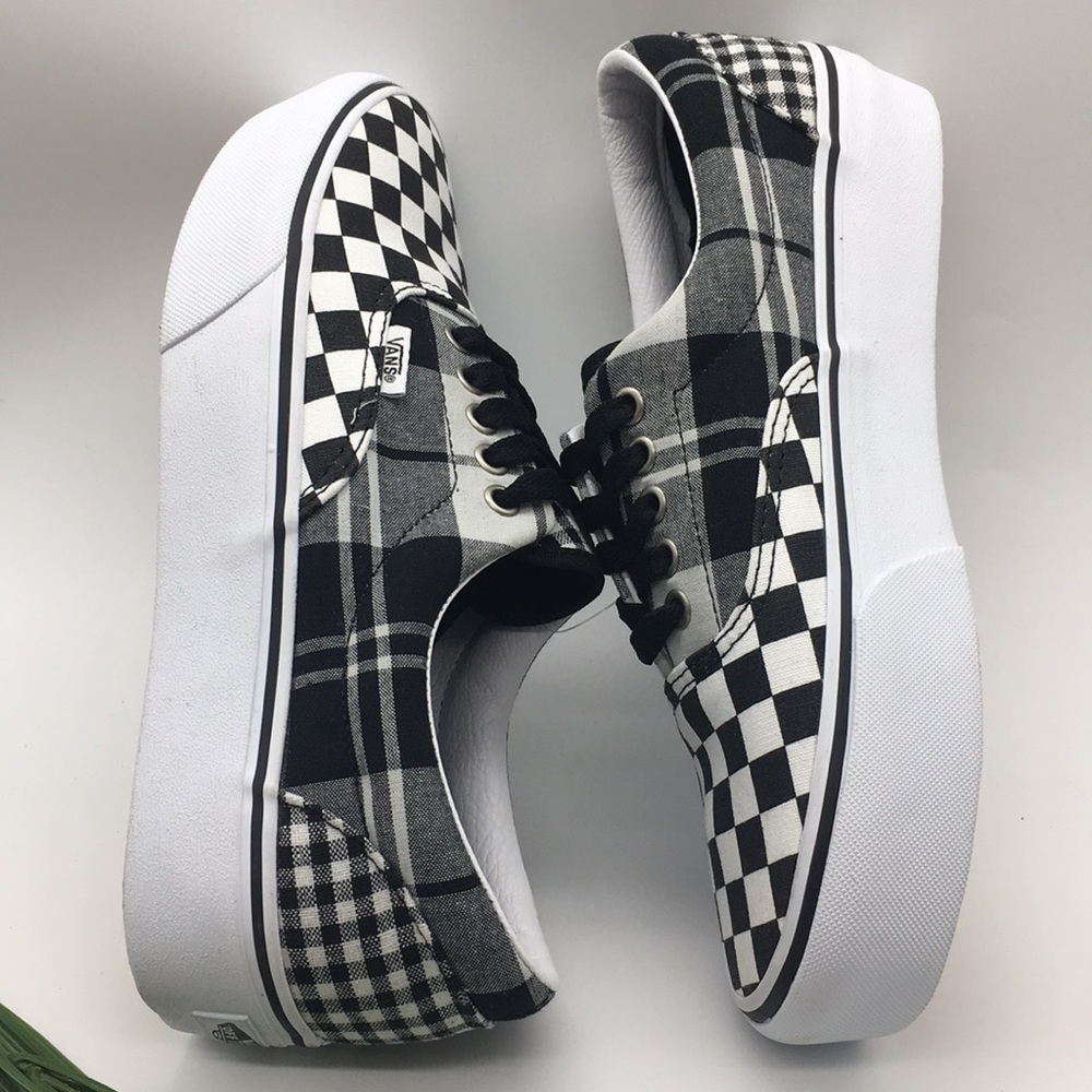 VANS Era Platform Plaid Checkerboard Black/White - Picture 6 of 8